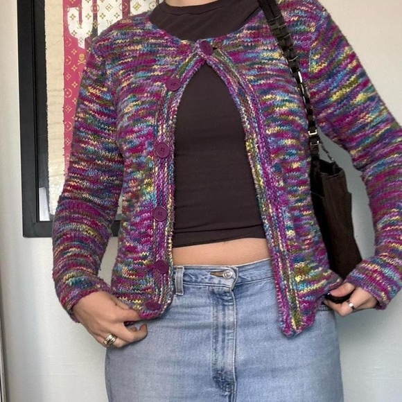 Talbots Colorful Knit Button-Up Cardigan - Picture 4 of 6